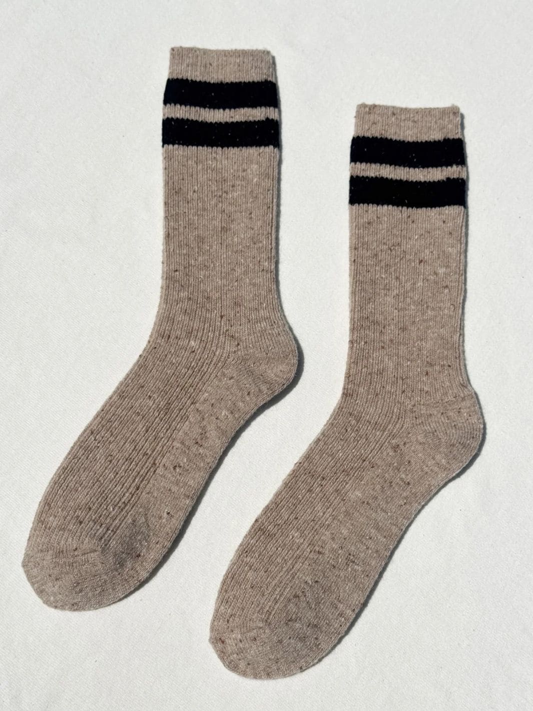 Le Bon Shoppe Snow Varsity Socks - Beige / Black | Twentyseven Toronto