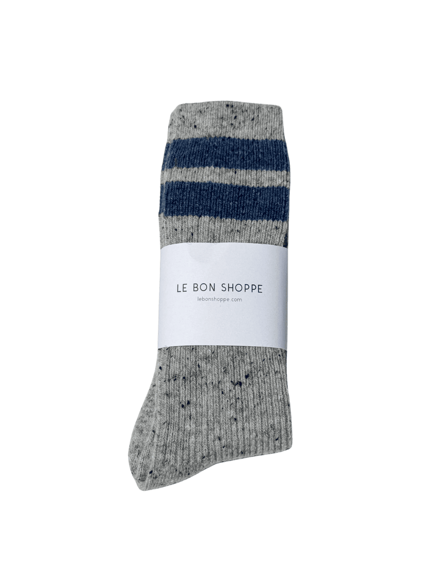 Le Bon Shoppe Snow Varsity Socks - Grey/Blue | Twentyseven Toronto