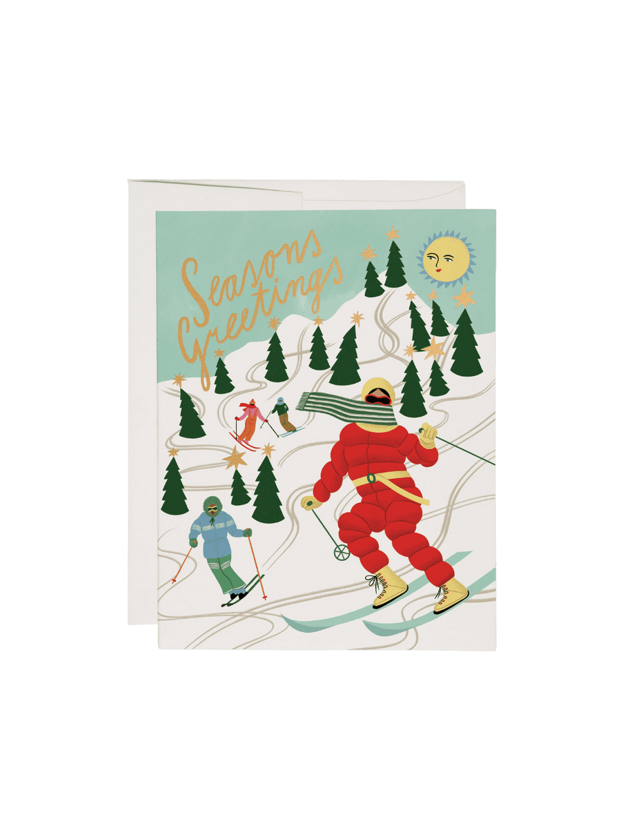 Red Cap Cards Snowy Slopes Holiday Greeting Card | Twentyseven Toronto