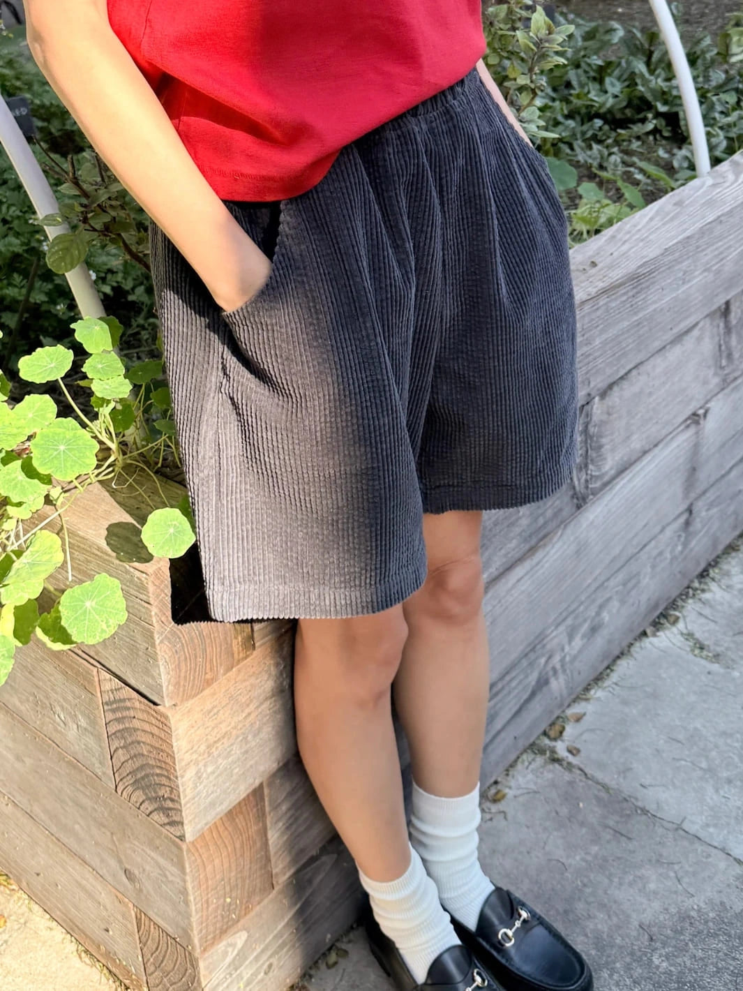 Soft Corduroy City Shorts - Charcoal