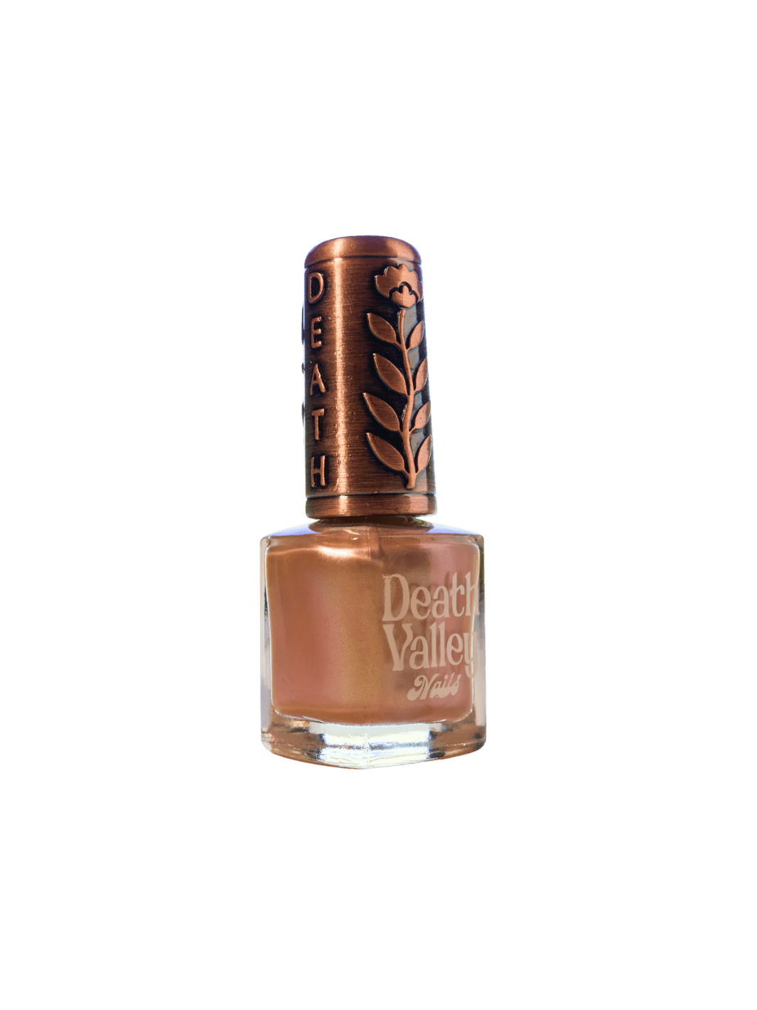 Pink bottle of 'Something Else' nail polish by Death Valley Nails with decorative cap on a transparent background | Twentyseven Toronto