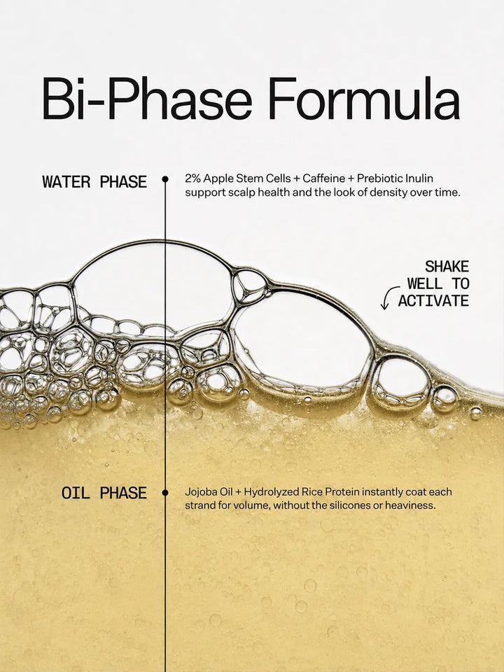Act+Acre Stem Cell Thickening Foam bi-phase formula with apple stem cells, caffeine, prebiotic inulin, jojoba oil and hydrolyzed rice protein | Twentyseven Toronto