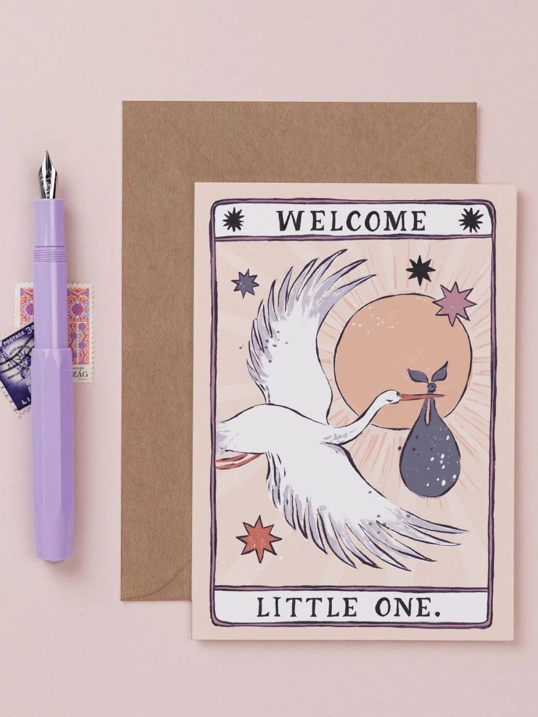 Sister Paper Co. Stork New Baby Card | Gender Neutral Baby Cards | Twentyseven Toronto