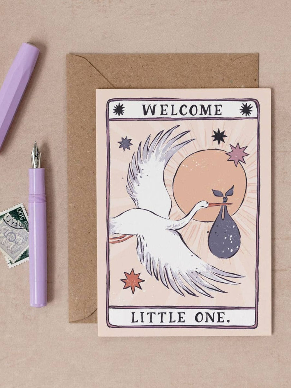 Sister Paper Co. Stork New Baby Card | Gender Neutral Baby Cards | Twentyseven Toronto