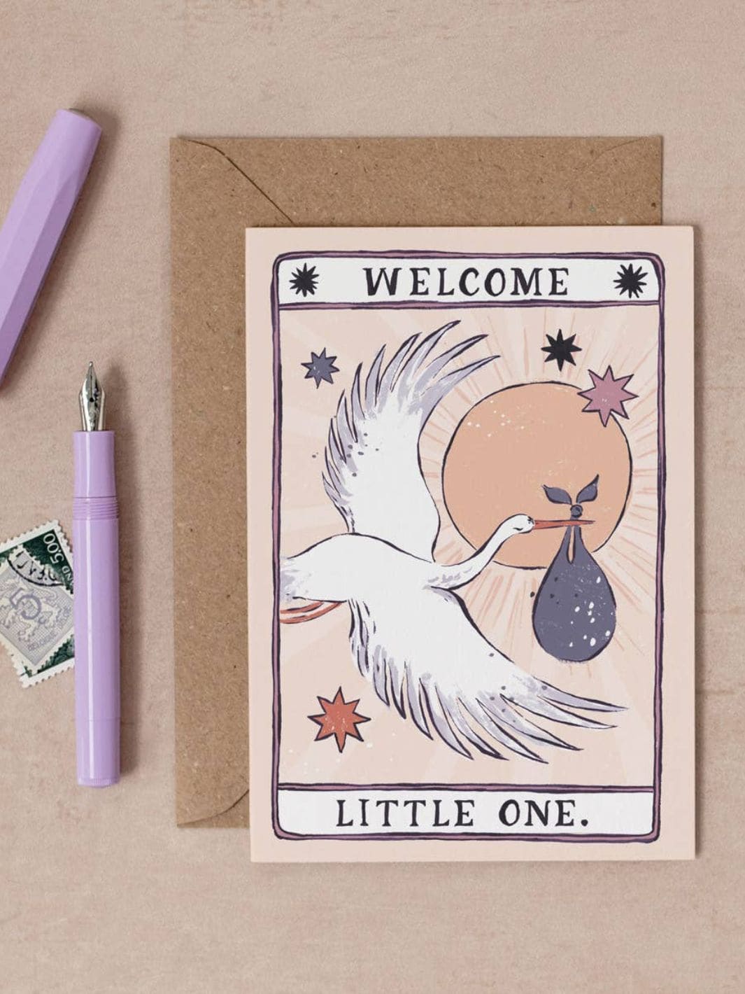 Sister Paper Co. Stork New Baby Card | Gender Neutral Baby Cards | Twentyseven Toronto
