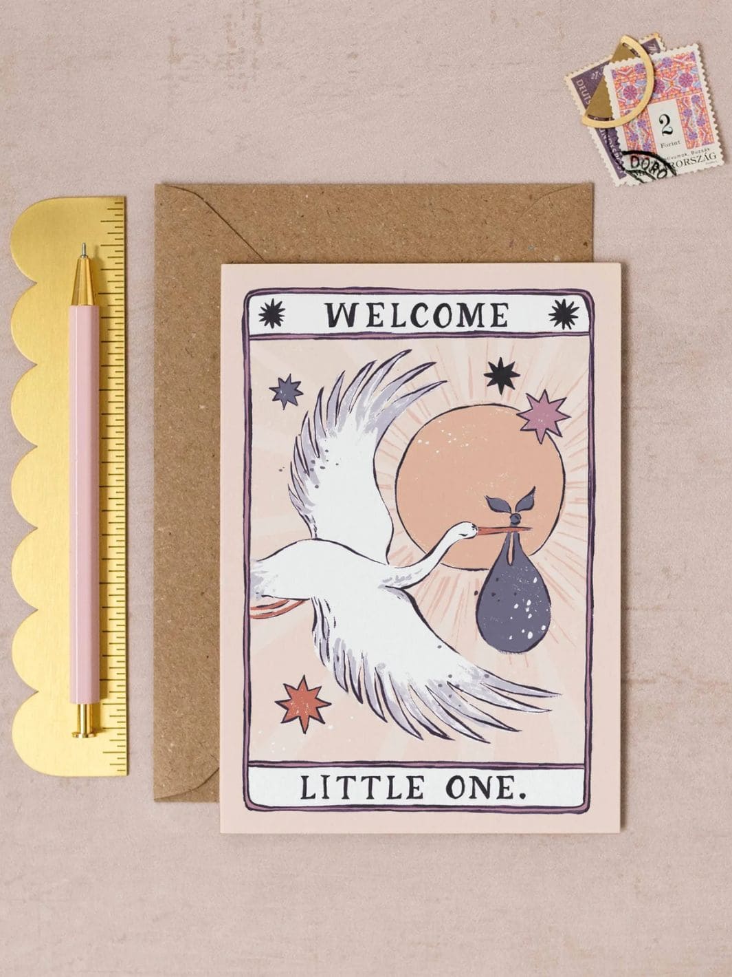 Sister Paper Co. Stork New Baby Card | Gender Neutral Baby Cards | Twentyseven Toronto