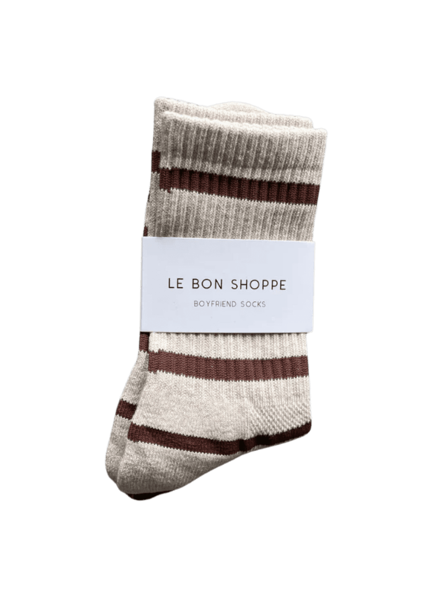 Le Bon Shoppe Striped Boyfriend Socks - Flax Stripe | Twentyseven Toronto