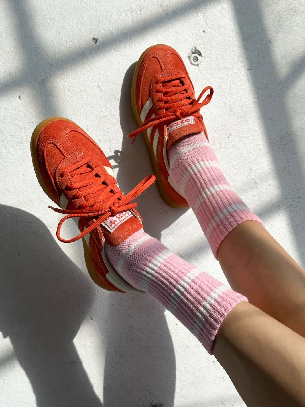 Le Bon Shoppe Striped Boyfriend Socks - Pink White Stripe | Twentyseven Toronto