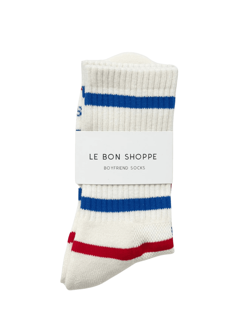 Le Bon Shoppe Striped Boyfriend Socks - Red Blue + Heart | Twentyseven Toronto