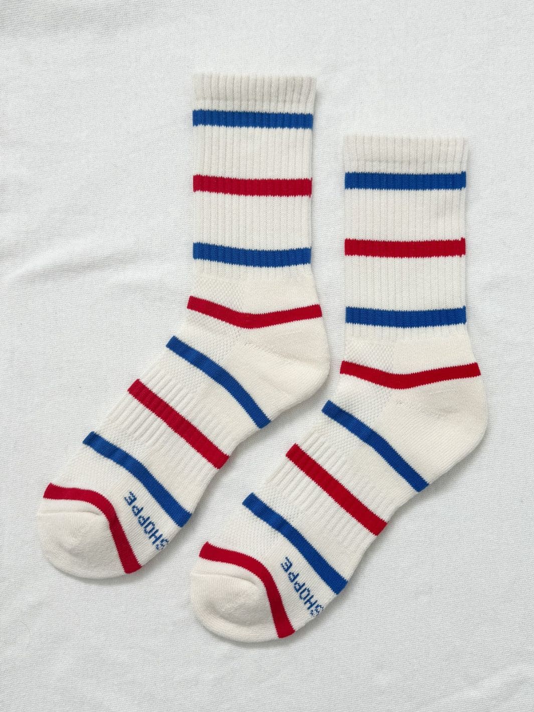 Le Bon Shoppe Striped Boyfriend Socks - Red Blue + Heart | Twentyseven Toronto