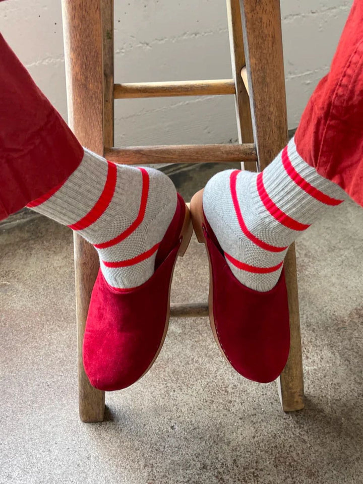 Le Bon Shoppe Striped Boyfriend Socks - Red Stripe | Twentyseven Toronto