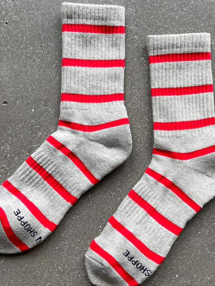 Le Bon Shoppe Striped Boyfriend Socks - Red Stripe | Twentyseven Toronto