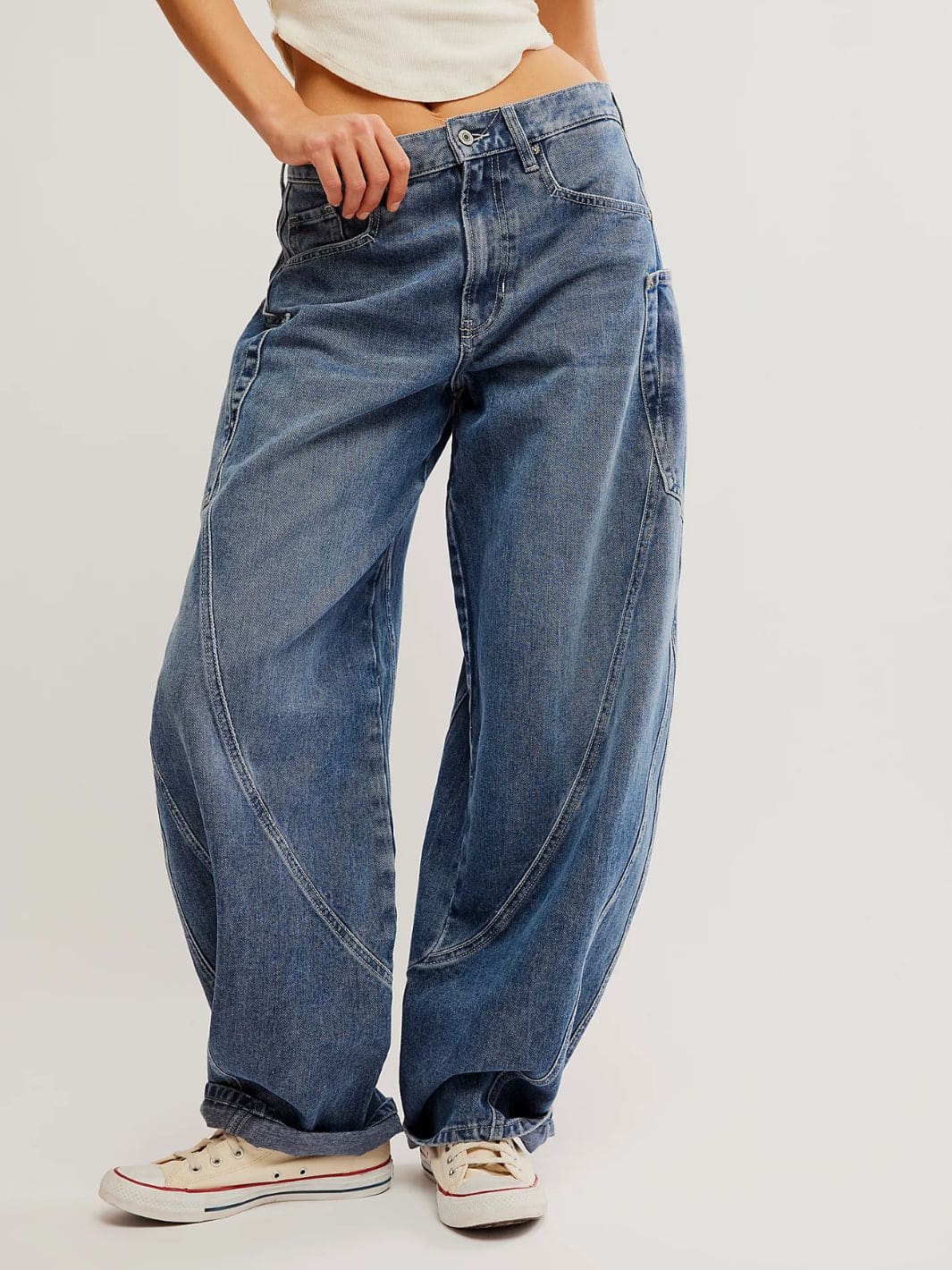 Free People Sugar And Spice Barrel Jeans - Beatrix Indigo | Twentyseven Toronto