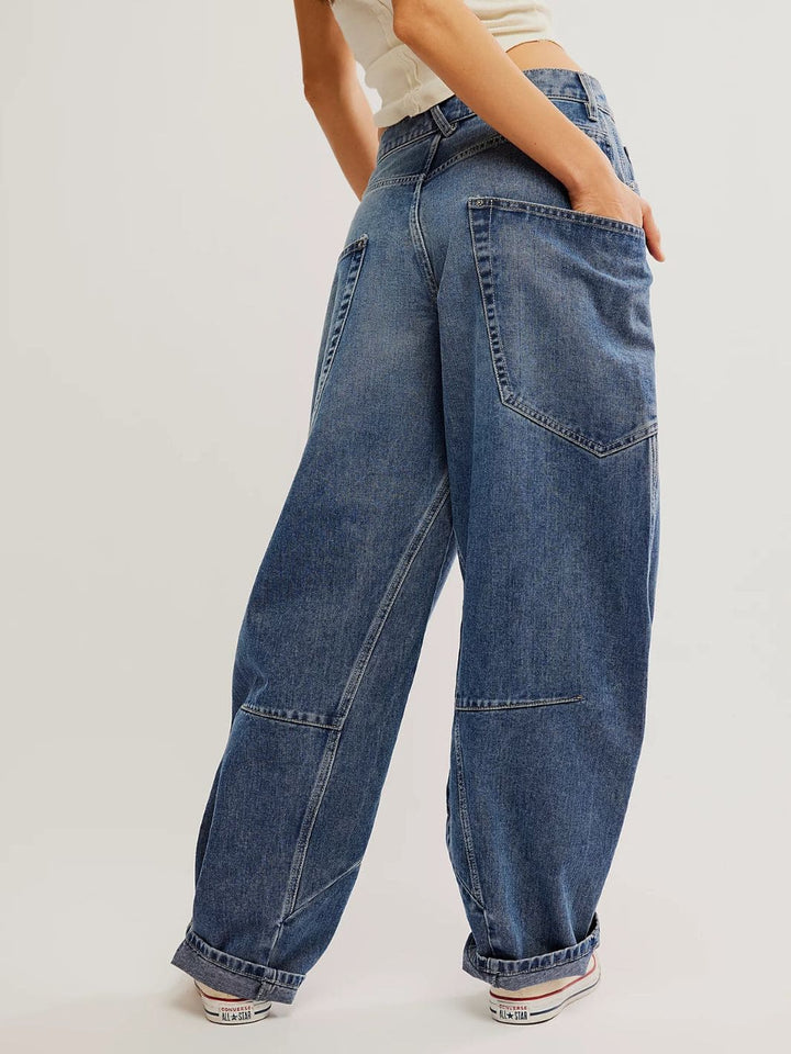 Free People Sugar And Spice Barrel Jeans - Beatrix Indigo | Twentyseven Toronto