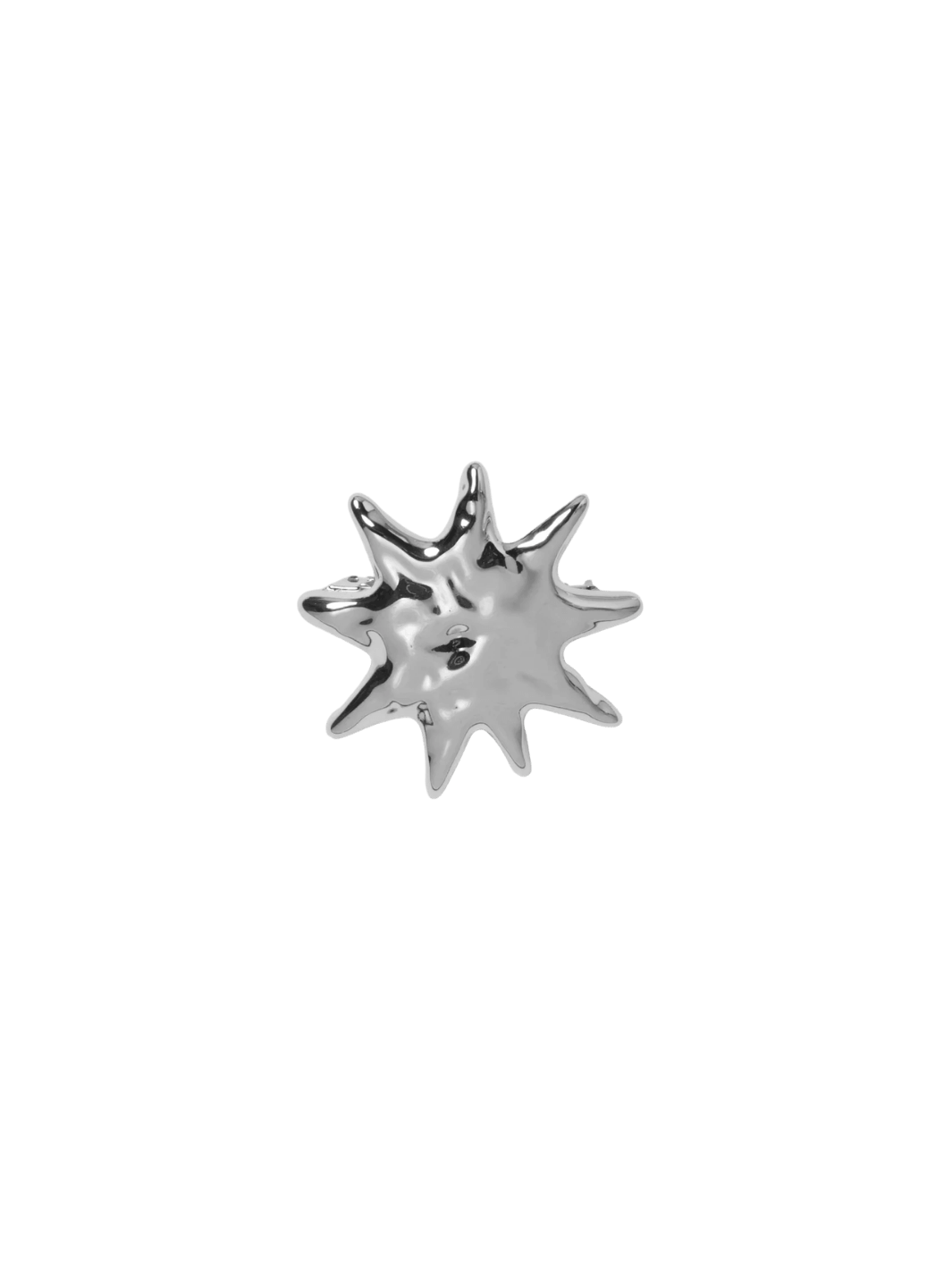 Silver starburst-shaped Sun Barrette in Silver from Wolf Circus against a transparent background | Twentyseven Toronto