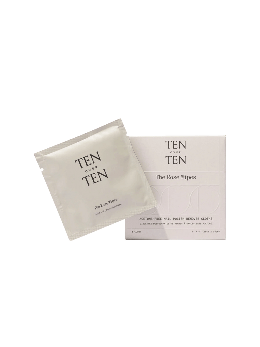 TENOVERTEN The Rose Wipes individual packet displayed alongside the six-count box | Twentyseven Toronto