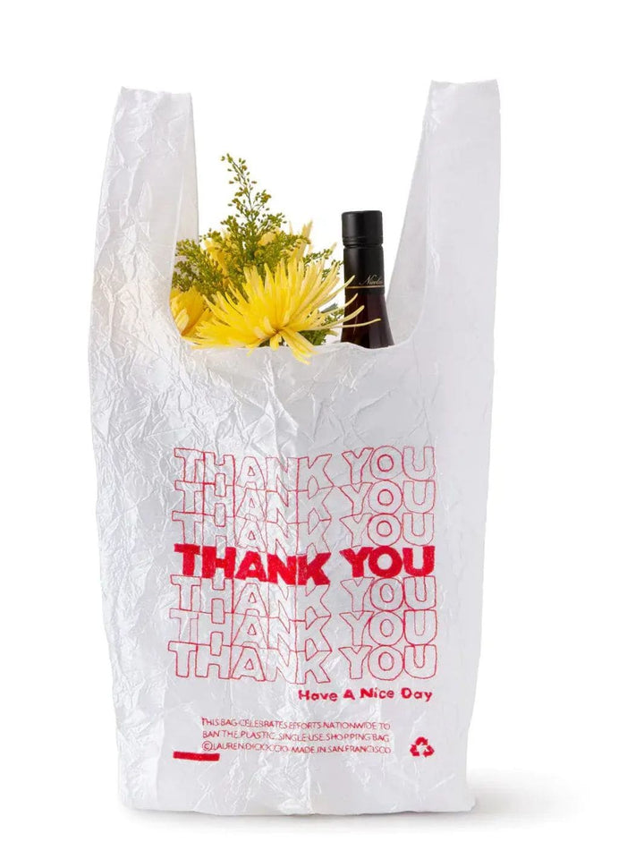 Open Editions Thank You Tote - Red TYTY On White by Lauren DiCioccio | Twentyseven Toronto