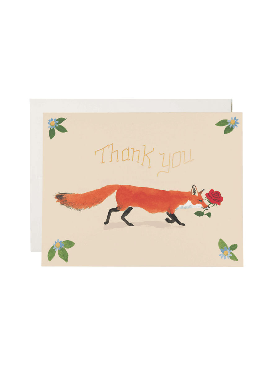 Red Cap Cards Thanks Fox Thank You Greeting Card Box Set of 8 | Twentyseven Toronto