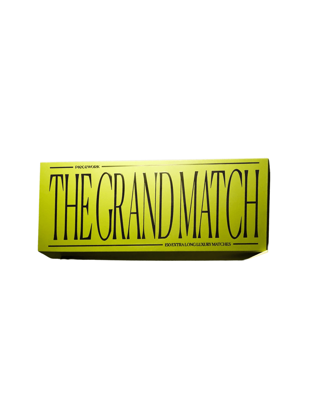 A vibrant green rectangular box containing The Grand Match from Piecework Puzzles against a transparent background | Twentyseven Toronto