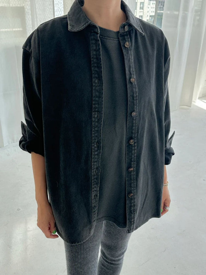 Le Bon Shoppe Theo Heavy Denim Jacket in Black Denim | Twentyseven Toronto