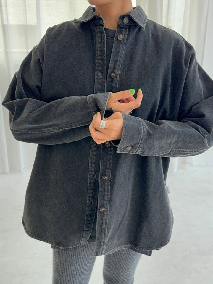 Le Bon Shoppe Theo Heavy Denim Jacket in Black Denim | Twentyseven Toronto