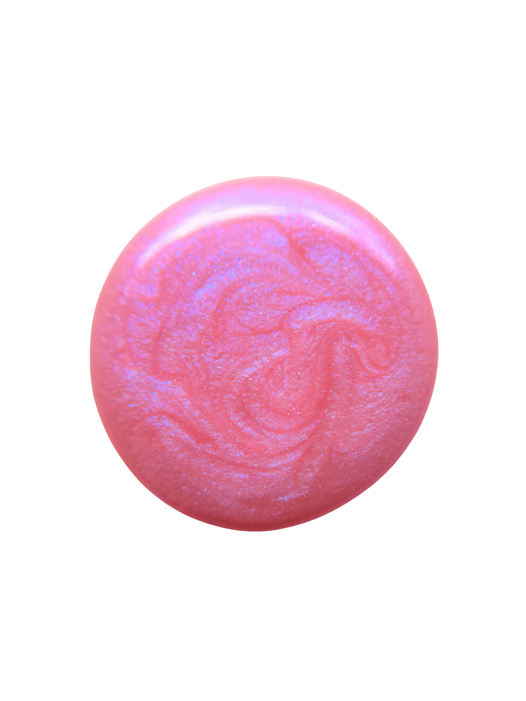Circular swatch showcasing the shimmering, multidimensional pink texture of Death Valley Nails Throwing Spaghetti At The Wall Of Your Heart To See What Sticks Nail Polish | Twentyseven Toronto