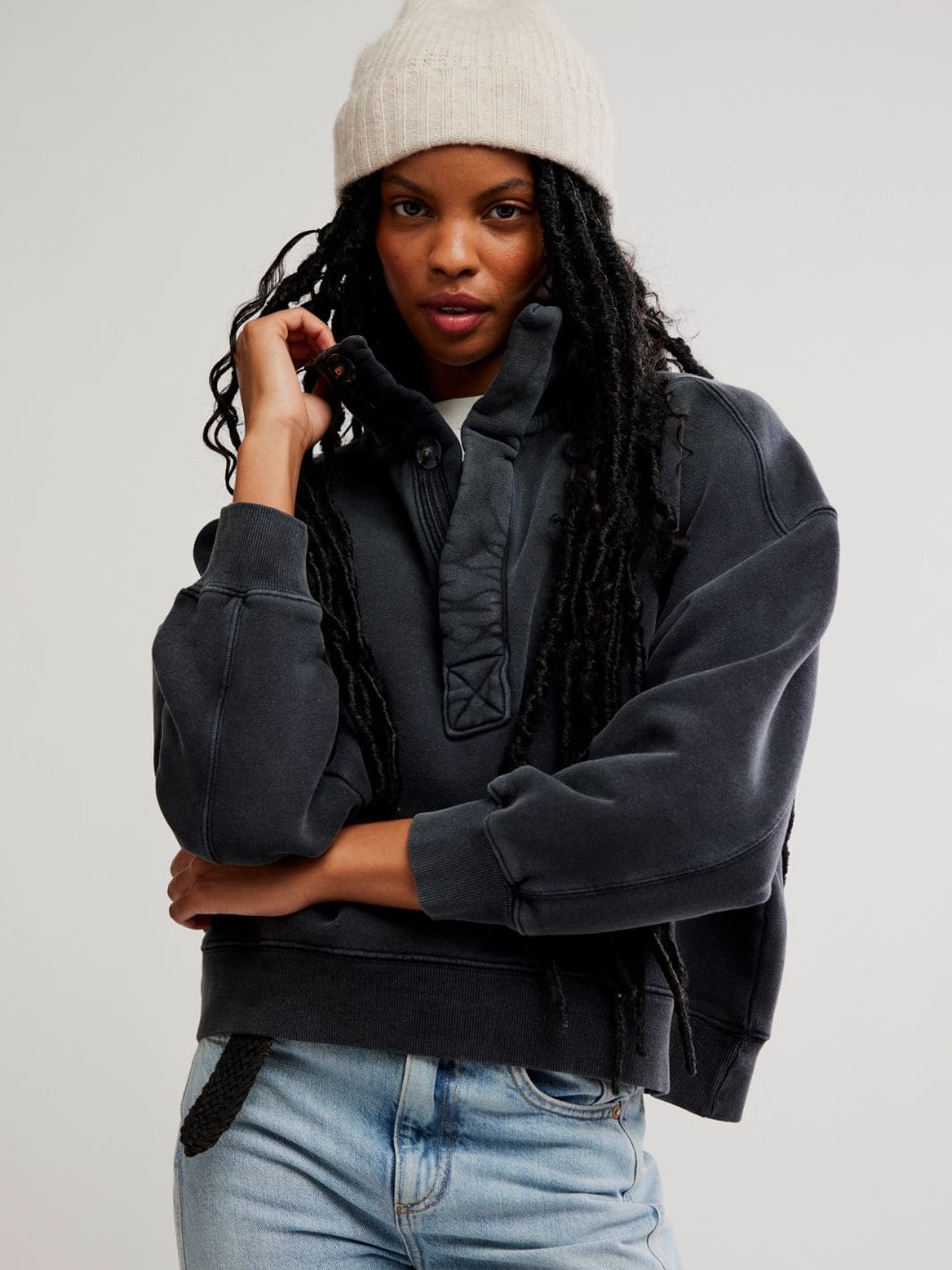 Free People We the Free Timeless Pullover in Black | Twentyseven