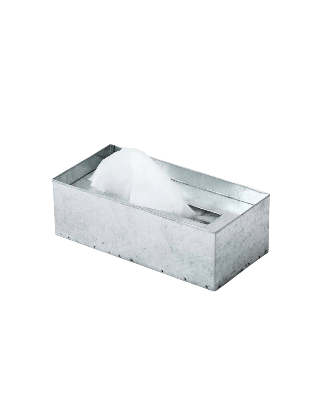 Rectangular Fog Linen Work Tissue Box  made of galvanized steel showcasing precise rivet detailing | Twentysveen Toronto