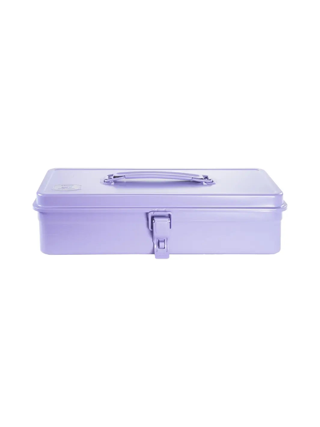 A straight-on, front-facing view of a closed Toyo Steel T-320 Toolbox in Light Purple against a solid white background | Twentyseven Toronto