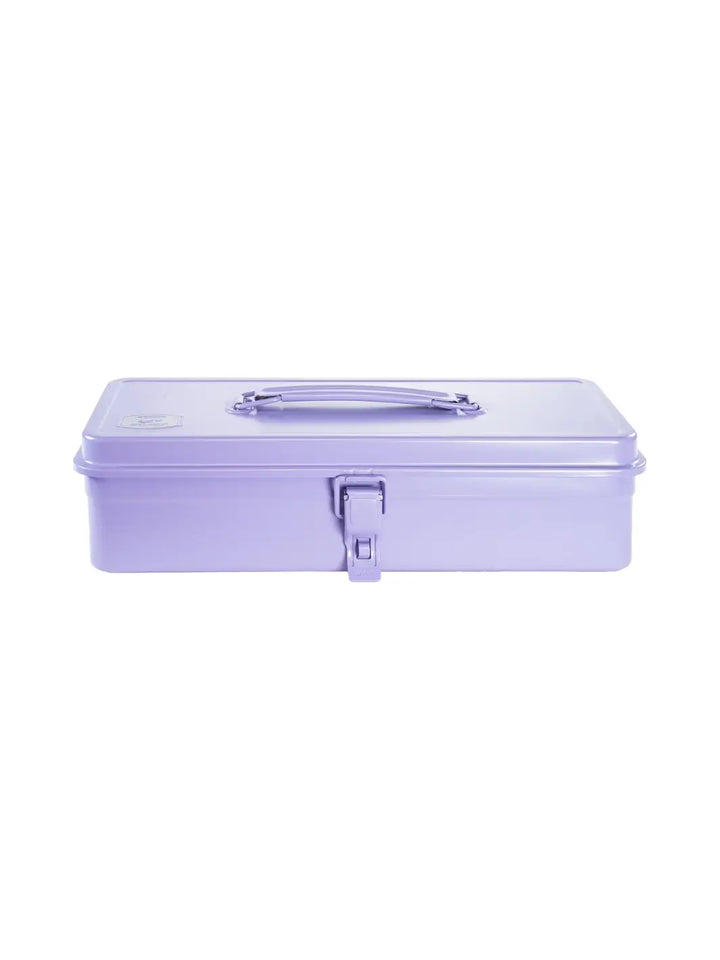 A straight-on, front-facing view of a closed Toyo Steel T-320 Toolbox in Light Purple against a solid white background | Twentyseven Toronto