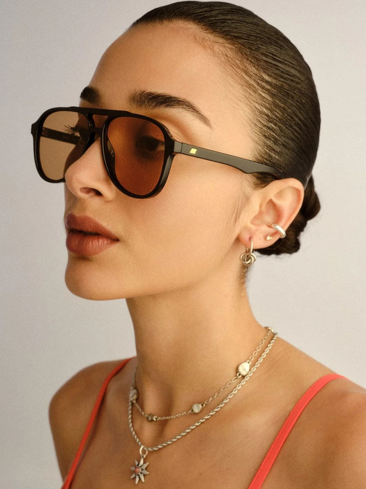 Le Specs Tragic Magic Sunglasses in Black Tan Tint | Twentyseven Toronto