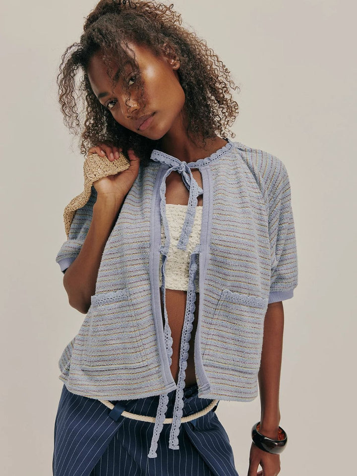 Free People Tropic Sweatshirt in Baby Blue Combo | Twentyseven Toronto
