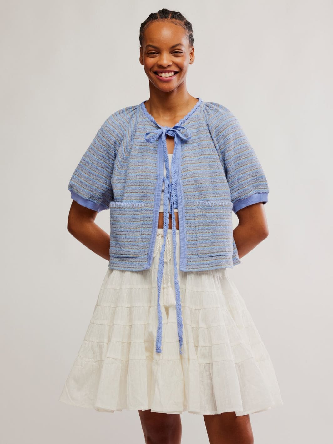 Free People Tropic Sweatshirt in Baby Blue Combo | Twentyseven Toronto