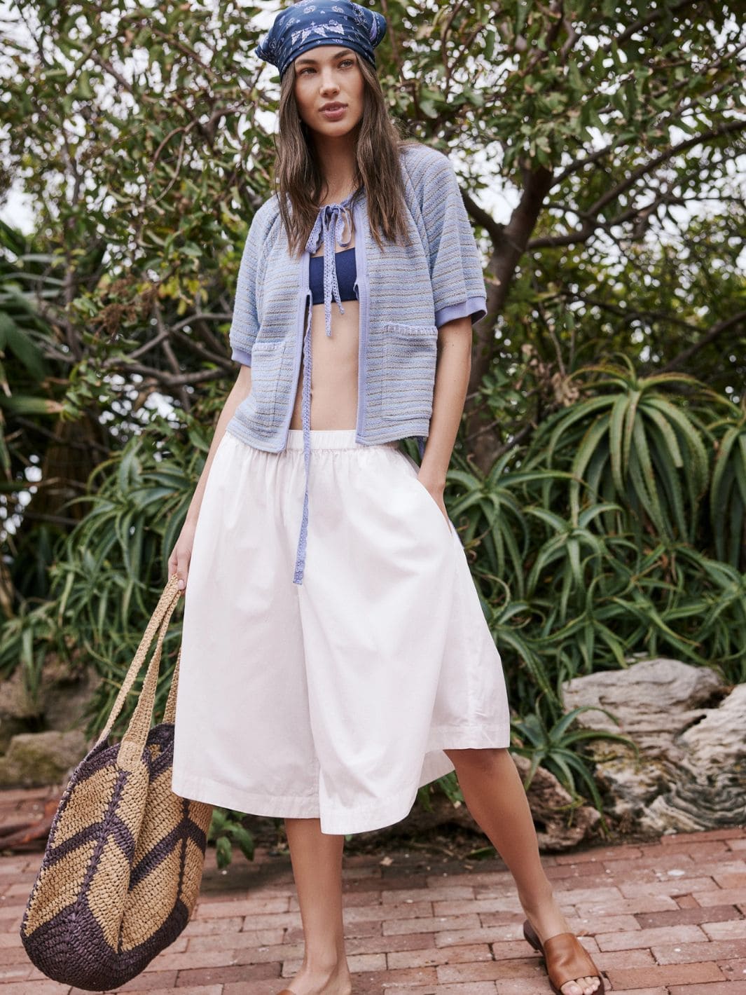 Free People Tropic Sweatshirt in Baby Blue Combo | Twentyseven Toronto