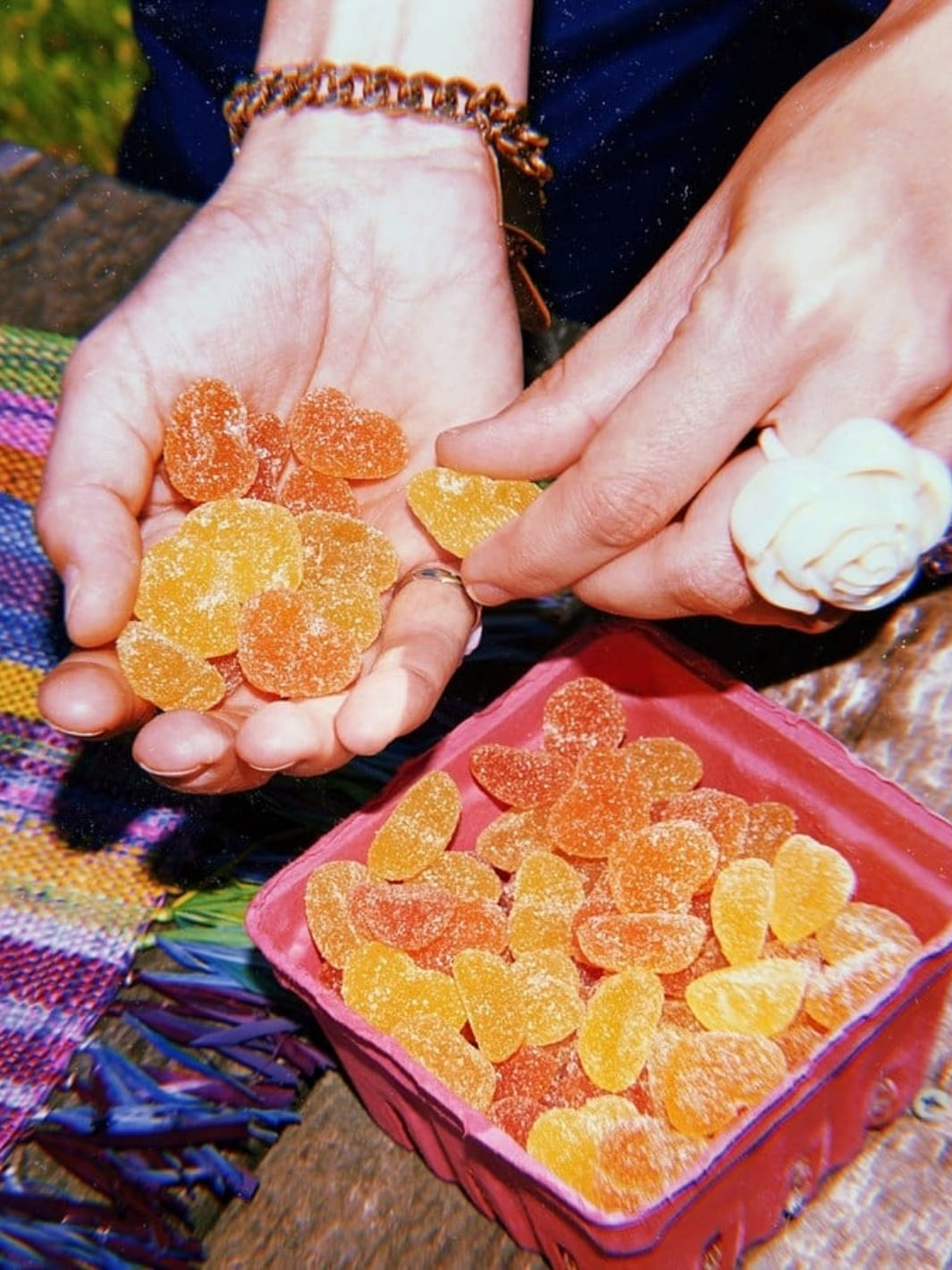 Squish Candy Vegan Sour Peach Hearts Gummies | Twentyseven Toronto