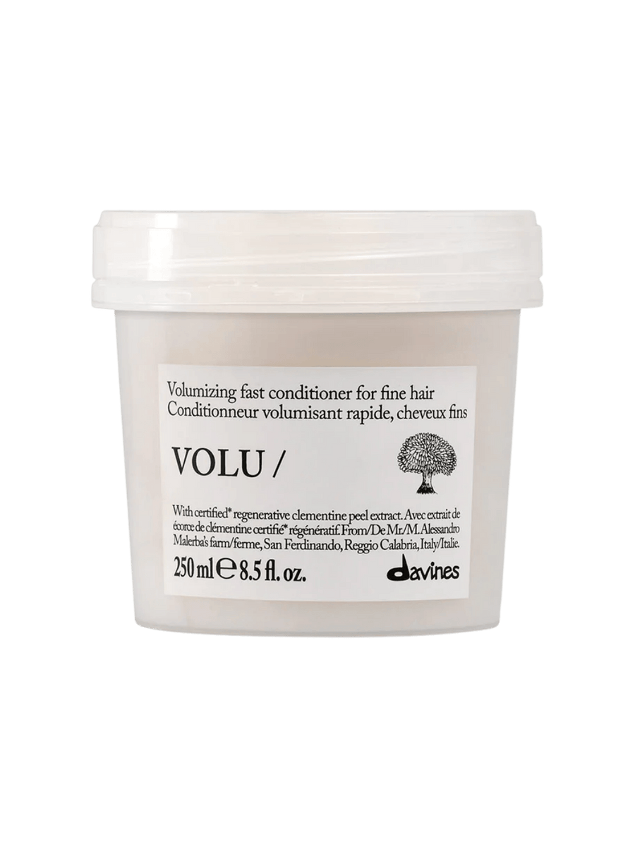 A 250 ml tub of Davines VOLU Conditioner for fine hair | Twentyseven Toronto