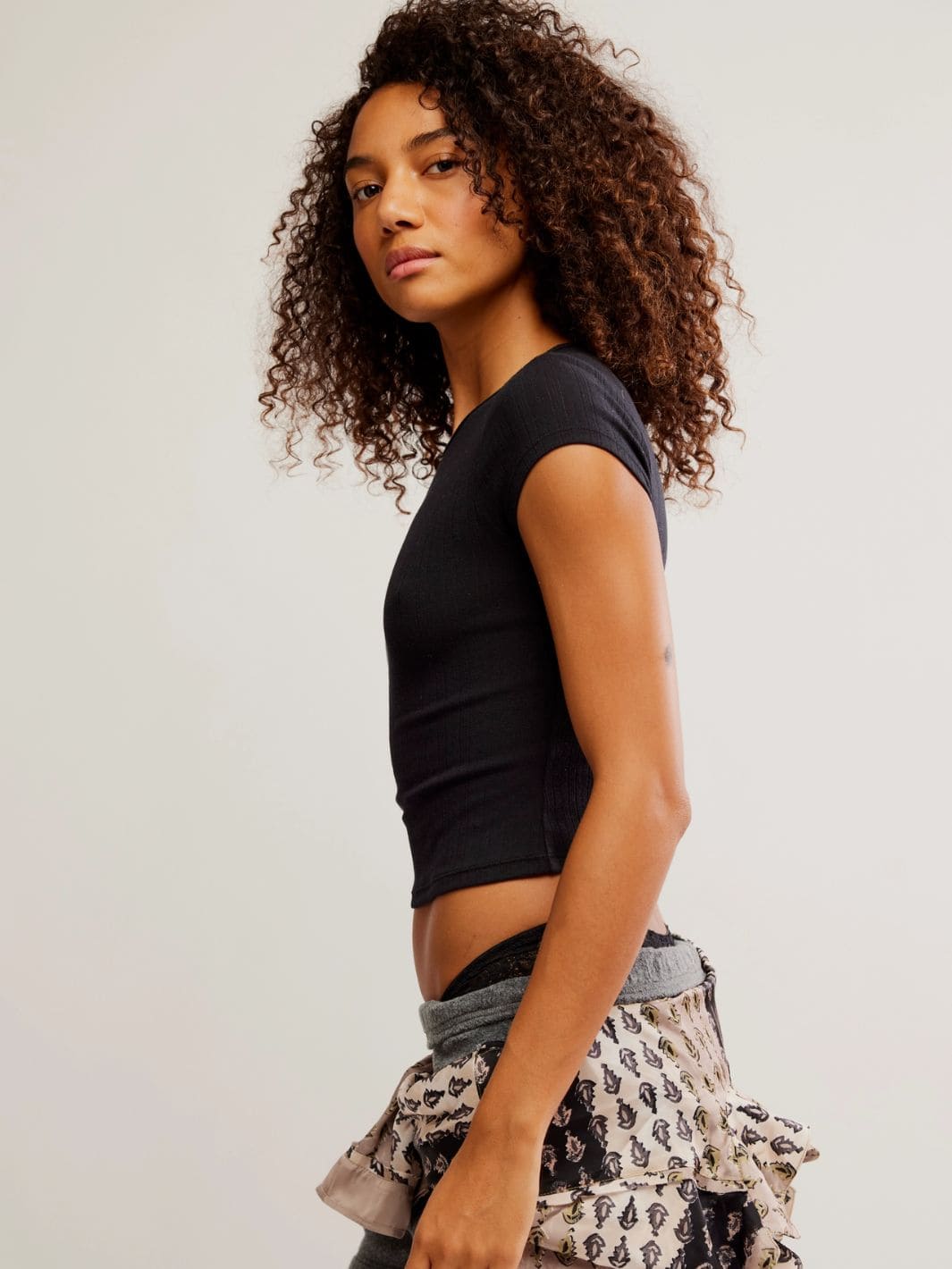 Free People Wait A Minute Baby Tee in Anthracite | Twentyseven Toronto