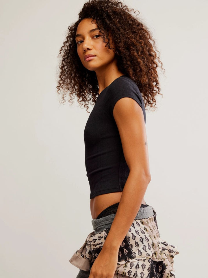 Free People Wait A Minute Baby Tee in Anthracite | Twentyseven Toronto
