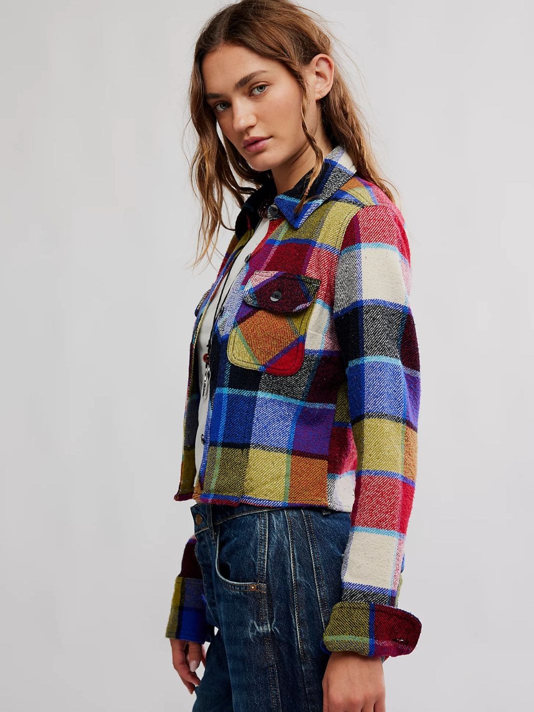 Free People We the Free Winnie Plaid Shirt in Country Combo | Twentyseven Toronto