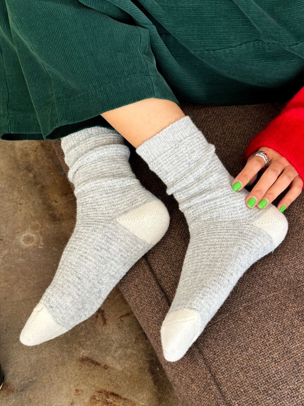 Le Bon Shoppe Wool Waffled Socks - Stone / Cream | Twentyseven Toronto