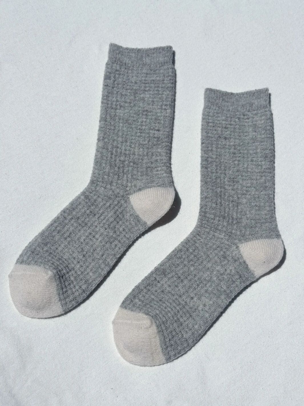 Le Bon Shoppe Wool Waffled Socks - Stone / Cream | Twentyseven Toronto
