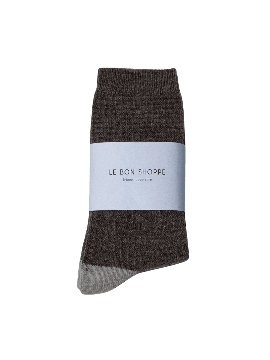 Le Bon Shoppe Wool Waffled Socks - Brown / Oatmeal | Twentyseven Toronto