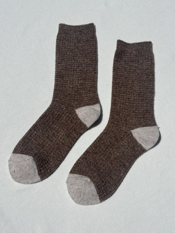 Le Bon Shoppe Wool Waffled Socks - Brown / Oatmeal | Twentyseven Toronto