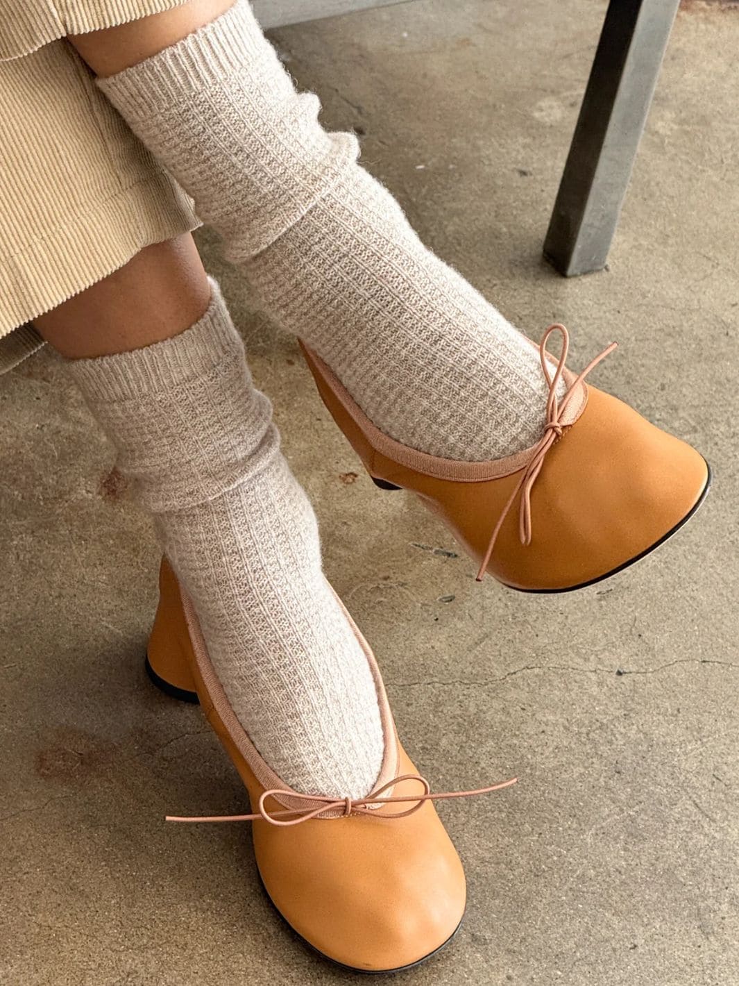 Le Bon Shoppe Wool Waffled Socks - Oatmeal / Cream | Twentyseven Toronto