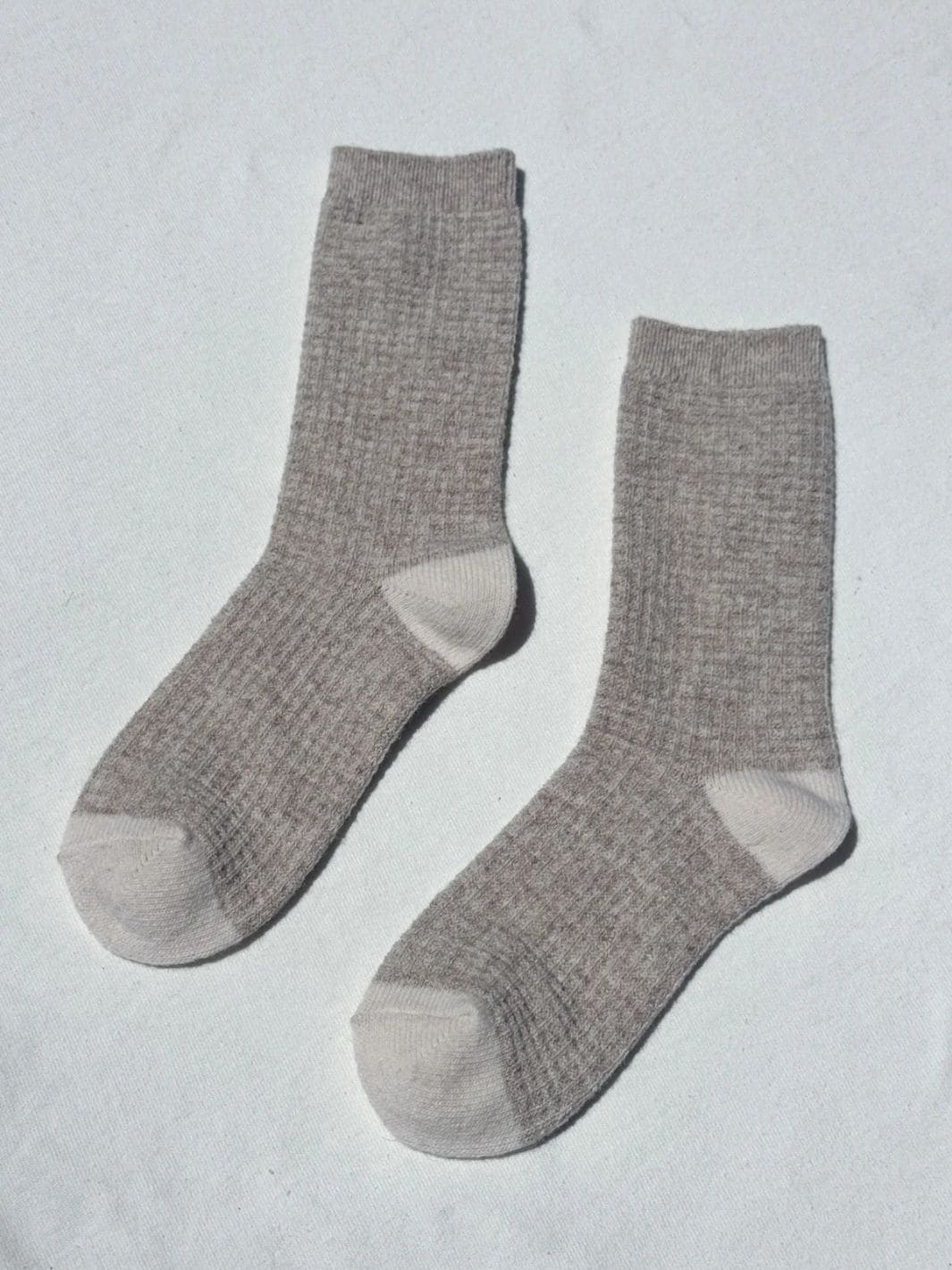Le Bon Shoppe Wool Waffled Socks - Oatmeal / Cream | Twentyseven Toronto