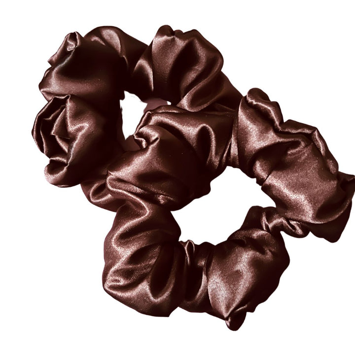 Chocolate Satin Scrunchie