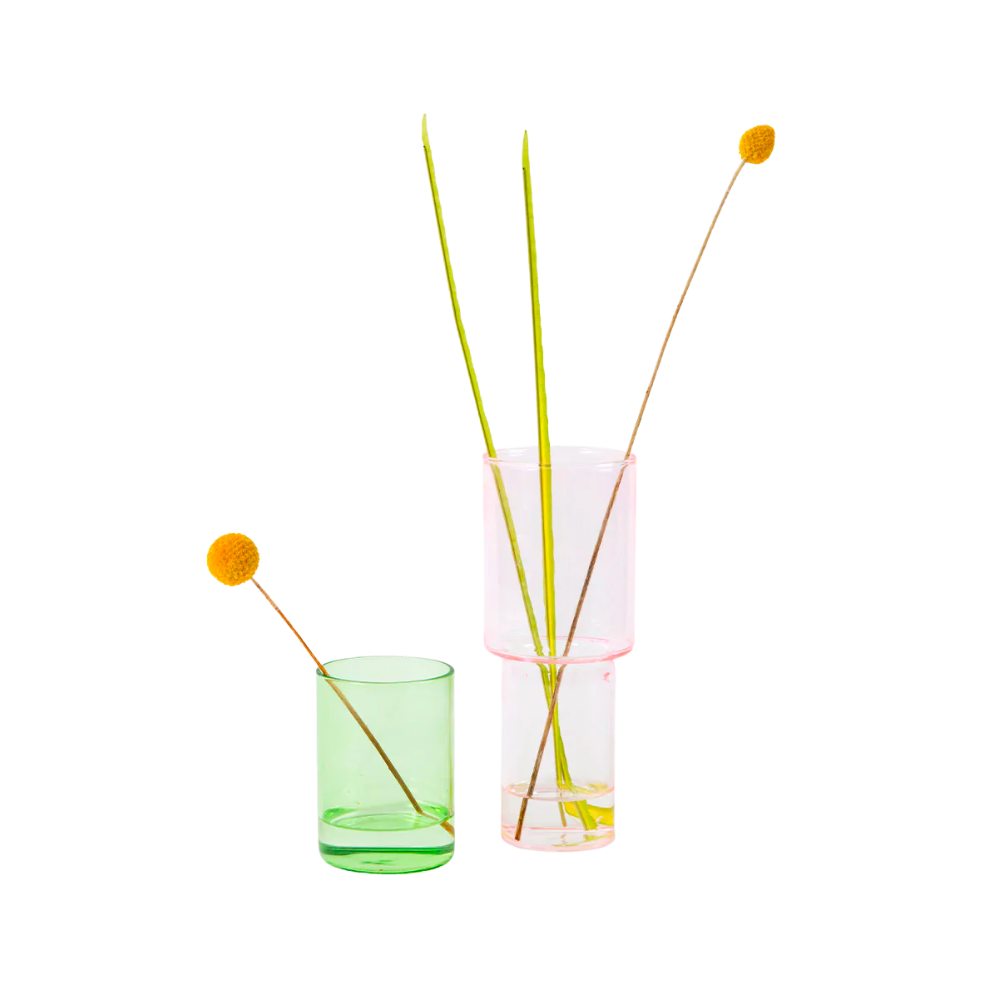 Twentyseven Toronto - Stacking Glass Vase - Pink / Green