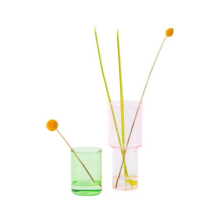 Twentyseven Toronto - Stacking Glass Vase - Pink / Green