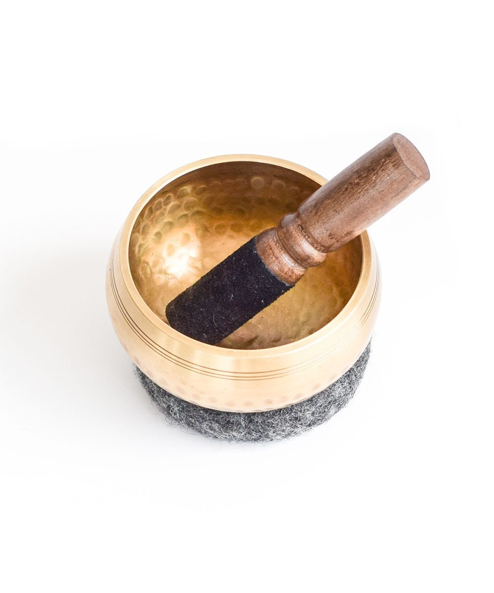 Hand Hammered Brass Singing Bowl 4"