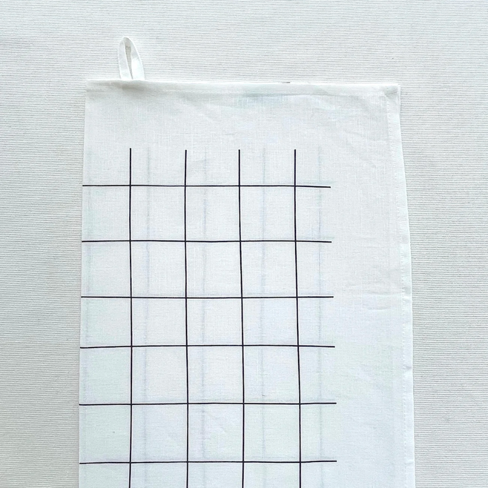 Twentyseven Toronto - Ten and Co Gift Set Tea Towel and Sponge Cloth - Black Grid on White